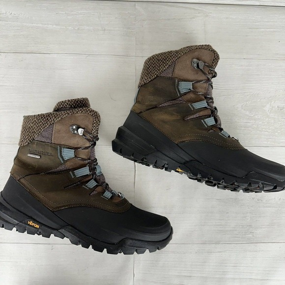Merrell Waterproof Winter Boots Women Size 9 Brown Thermo Aurora 2 Mid Shell - Picture 2 of 12